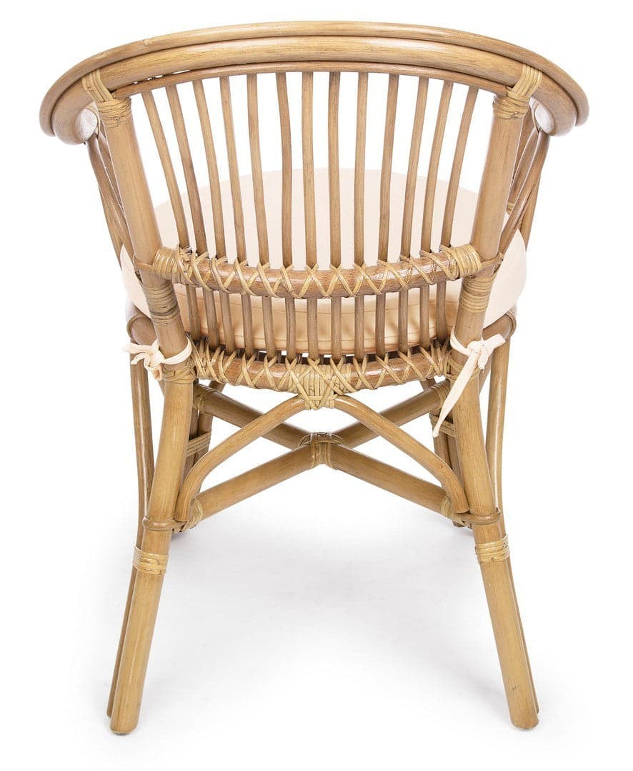 Poltrona "Barina" con cuscini comodi,  impilabile, struttura in rattan per esterno da 80 cm in Sedie per tavolo da giardino Decor Space - Altamura, commercioVirtuoso.it