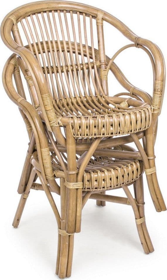 Poltrona "Barina" con cuscini comodi,  impilabile, struttura in rattan per esterno da 80 cm in Sedie per tavolo da giardino Decor Space - Altamura, commercioVirtuoso.it
