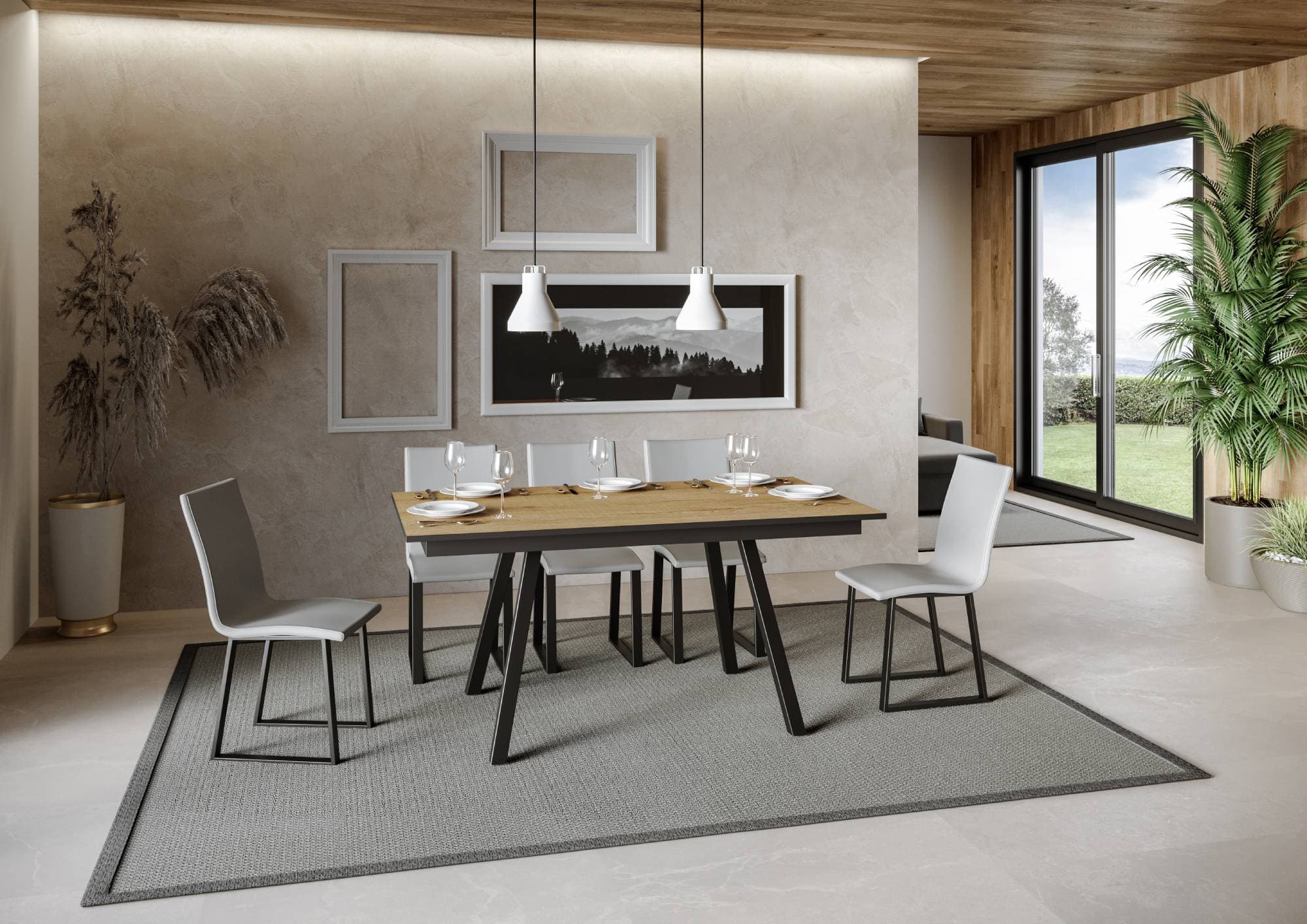 Tavolo "Cremona" allungabile in legno per sala da pranzo in Tavoli da sala da pranzo Decor Space - Altamura, commercioVirtuoso.it