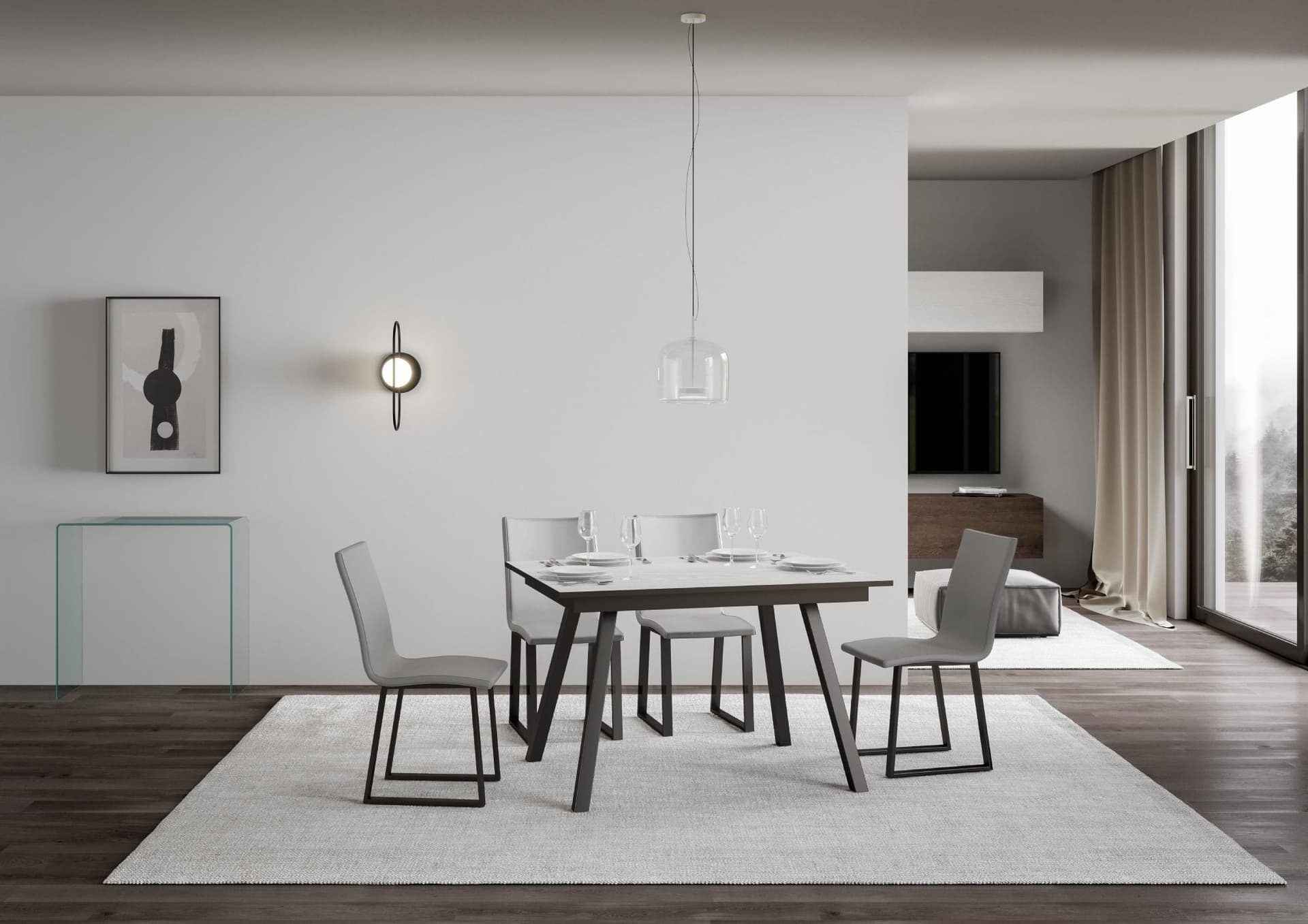 Tavolo "Cremona" allungabile in legno per sala da pranzo in Tavoli da sala da pranzo Decor Space - Altamura, commercioVirtuoso.it