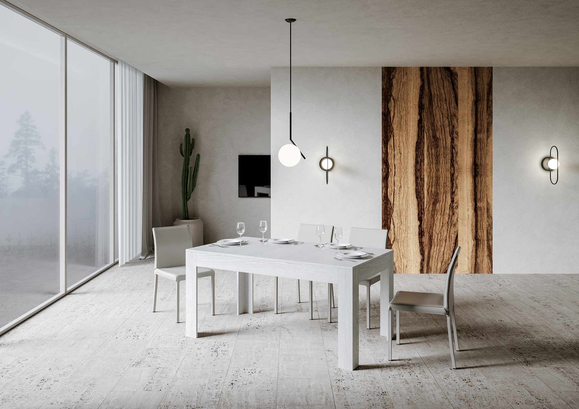 Tavolo "Viterbo" allungabile in legno per sala da pranzo in Tavoli da sala da pranzo Decor Space - Altamura, commercioVirtuoso.it