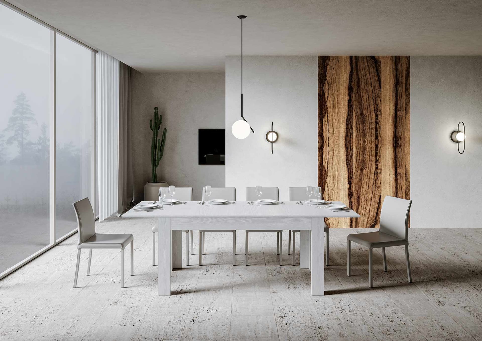 Tavolo "Viterbo" allungabile in legno per sala da pranzo in Tavoli da sala da pranzo Decor Space - Altamura, commercioVirtuoso.it