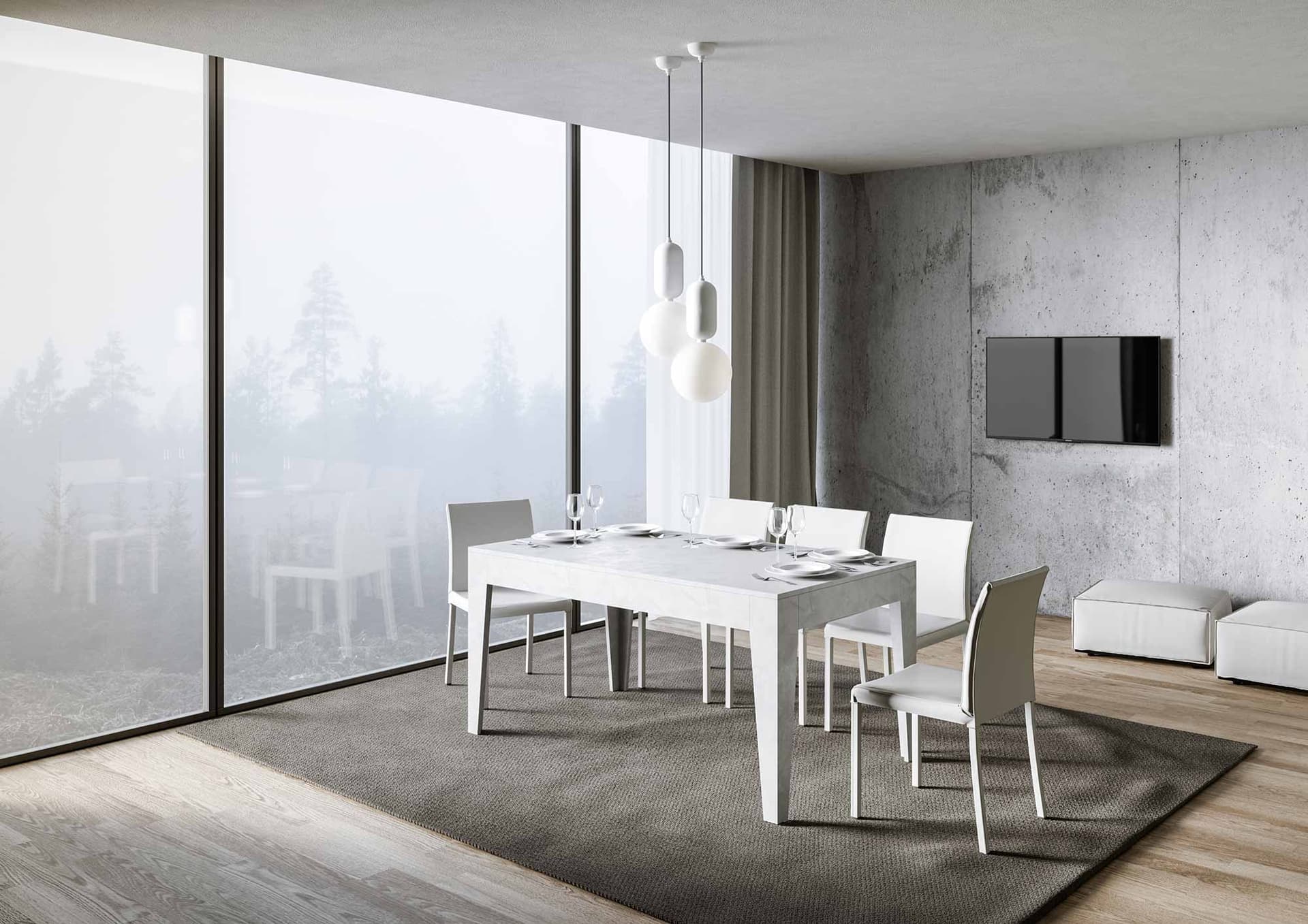 Tavolo "Lecco" allungabile in legno per sala da pranzo in Tavoli da sala da pranzo Decor Space - Altamura, commercioVirtuoso.it