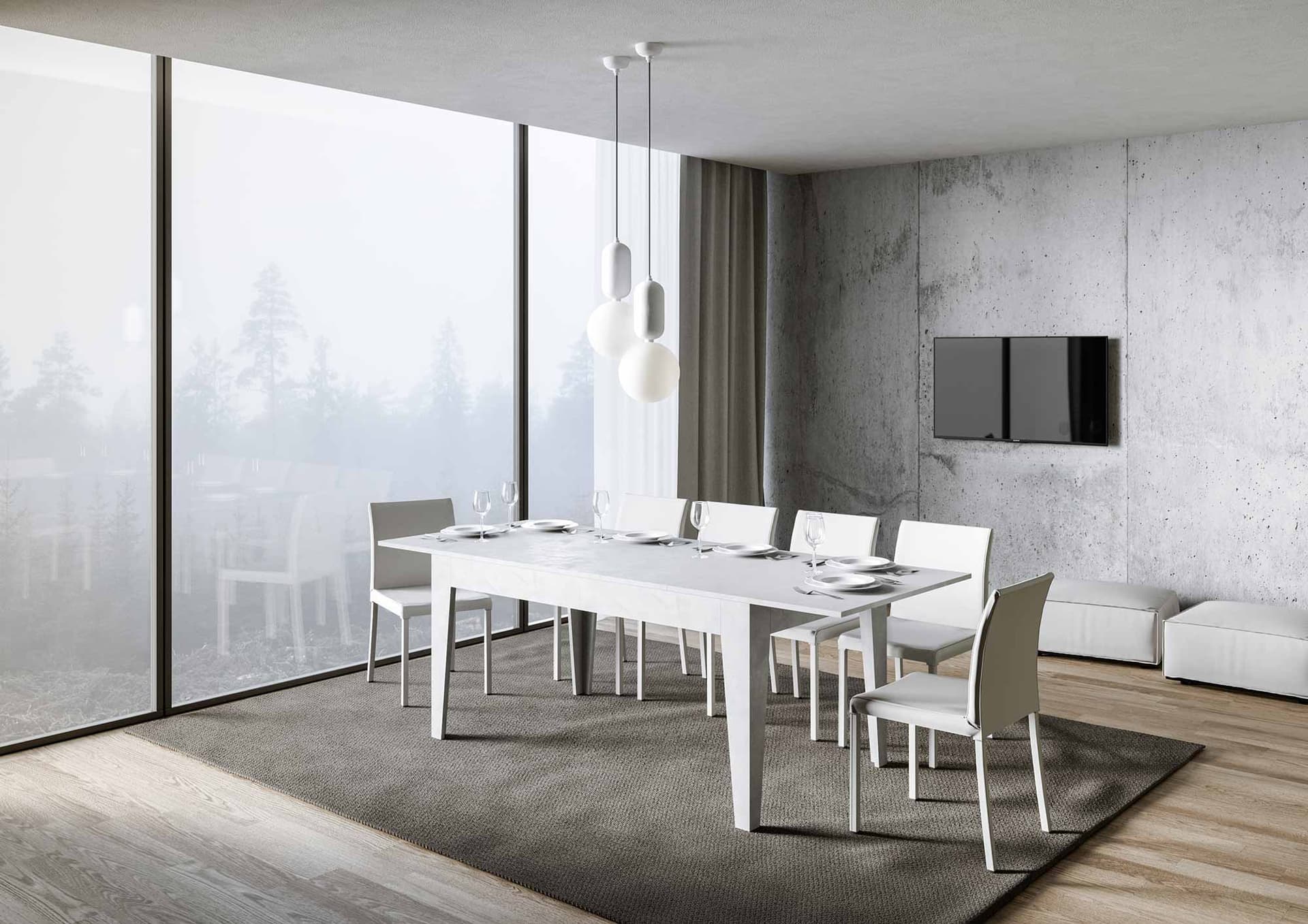 Tavolo "Lecco" allungabile in legno per sala da pranzo in Tavoli da sala da pranzo Decor Space - Altamura, commercioVirtuoso.it