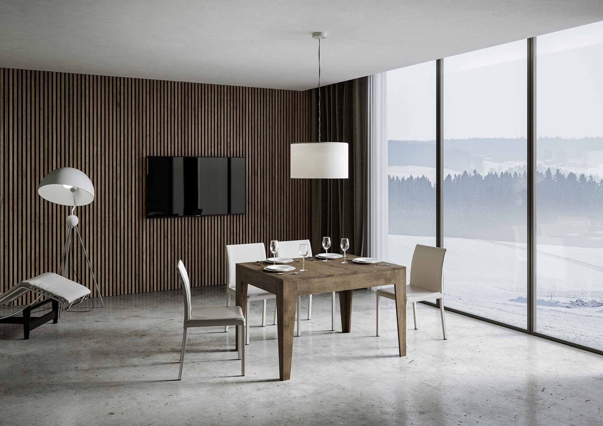 Tavolo "Lecco" allungabile in legno per sala da pranzo - 9