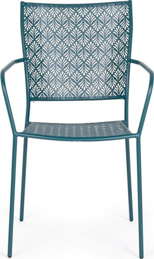 Sedia "Lizette" con braccioli in acciaio trattato per esterno, impilabile, struttura in acciaio in Sedie per tavolo da giardino Decor Space - Altamura, commercioVirtuoso.it