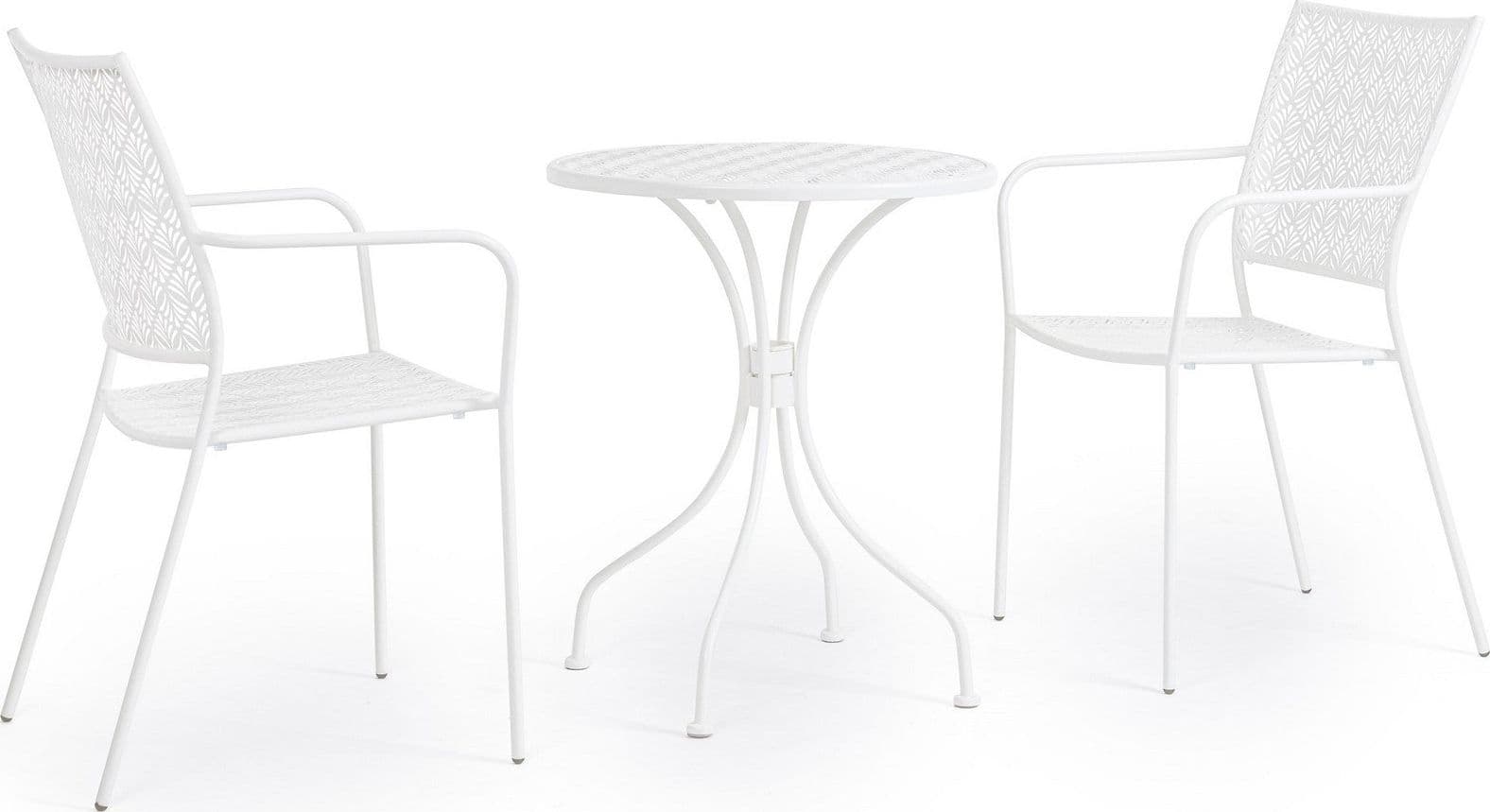 Sedia "Lizette" con braccioli in acciaio trattato per esterno, impilabile, struttura in acciaio in Sedie per tavolo da giardino Decor Space - Altamura, commercioVirtuoso.it