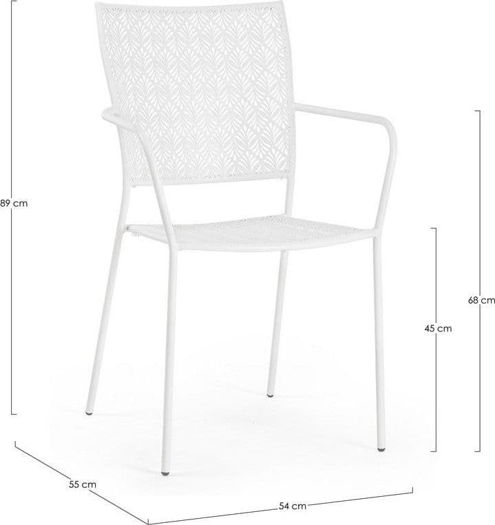 Sedia "Lizette" con braccioli in acciaio trattato per esterno, impilabile, struttura in acciaio in Sedie per tavolo da giardino Decor Space - Altamura, commercioVirtuoso.it