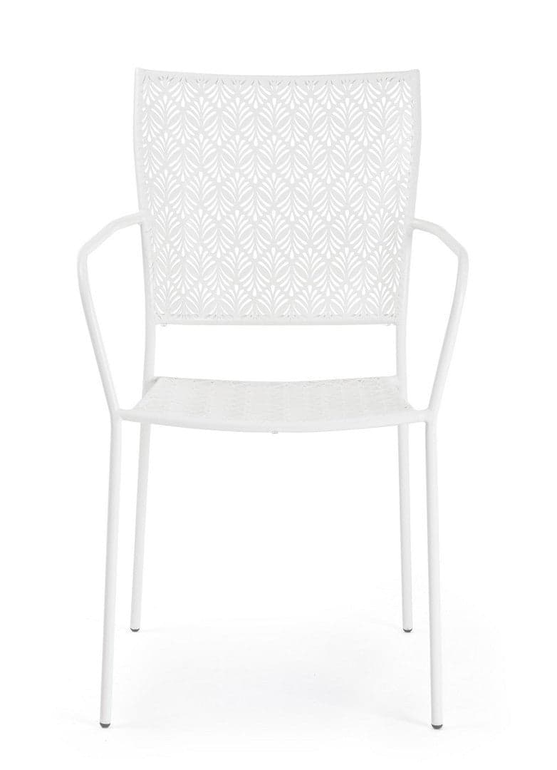 Sedia "Lizette" con braccioli in acciaio trattato per esterno, impilabile, struttura in acciaio in Sedie per tavolo da giardino Decor Space - Altamura, commercioVirtuoso.it