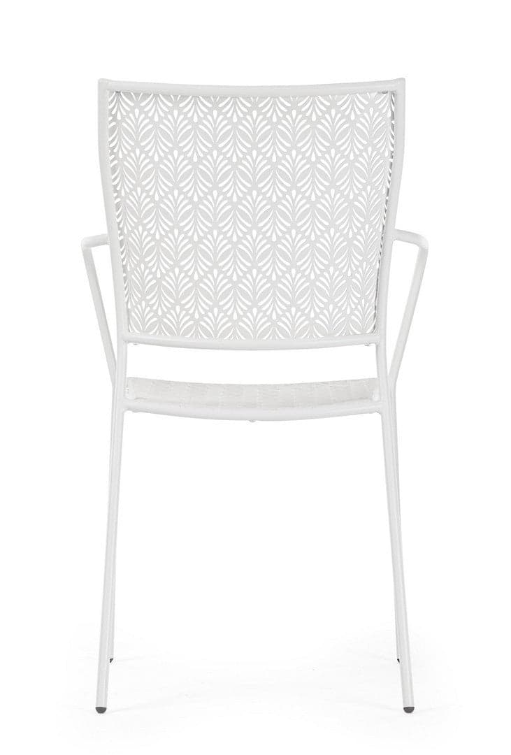 Sedia "Lizette" con braccioli in acciaio trattato per esterno, impilabile, struttura in acciaio in Sedie per tavolo da giardino Decor Space - Altamura, commercioVirtuoso.it