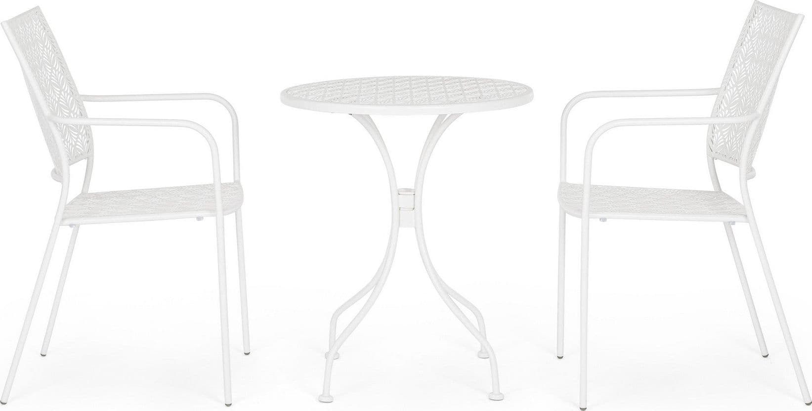 Sedia "Lizette" con braccioli in acciaio trattato per esterno, impilabile, struttura in acciaio in Sedie per tavolo da giardino Decor Space - Altamura, commercioVirtuoso.it
