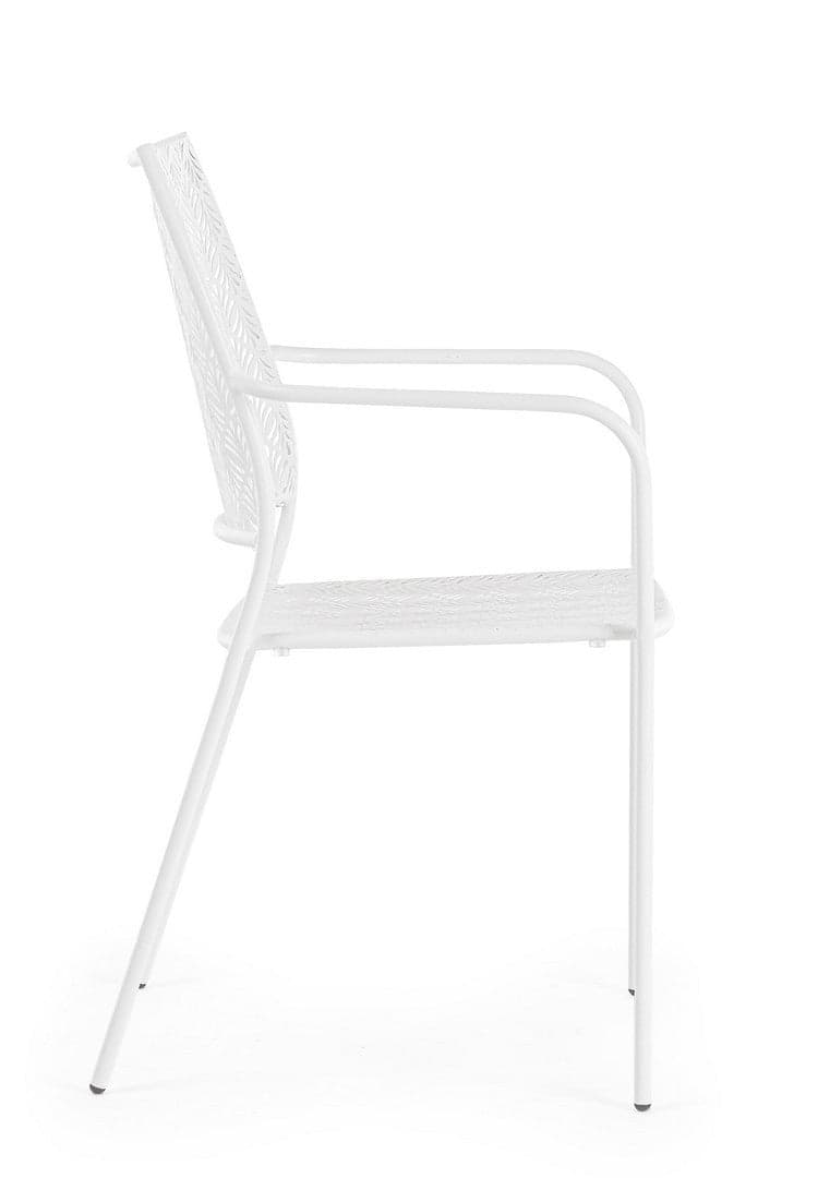 Sedia "Lizette" con braccioli in acciaio trattato per esterno, impilabile, struttura in acciaio in Sedie per tavolo da giardino Decor Space - Altamura, commercioVirtuoso.it