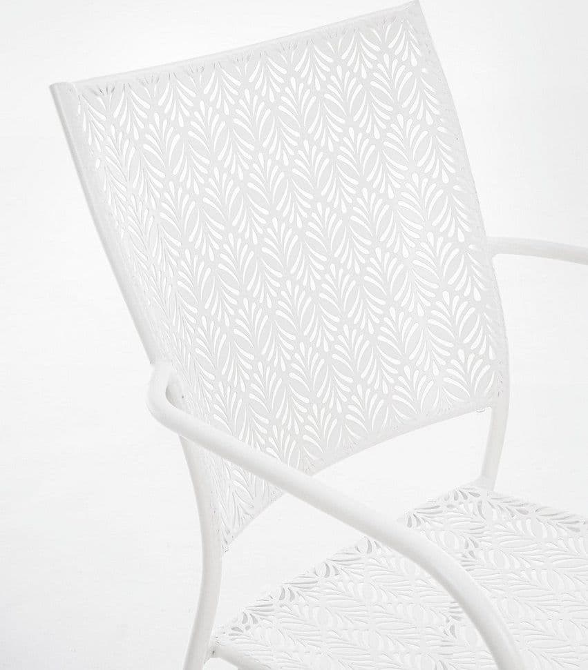 Sedia "Lizette" con braccioli in acciaio trattato per esterno, impilabile, struttura in acciaio in Sedie per tavolo da giardino Decor Space - Altamura, commercioVirtuoso.it