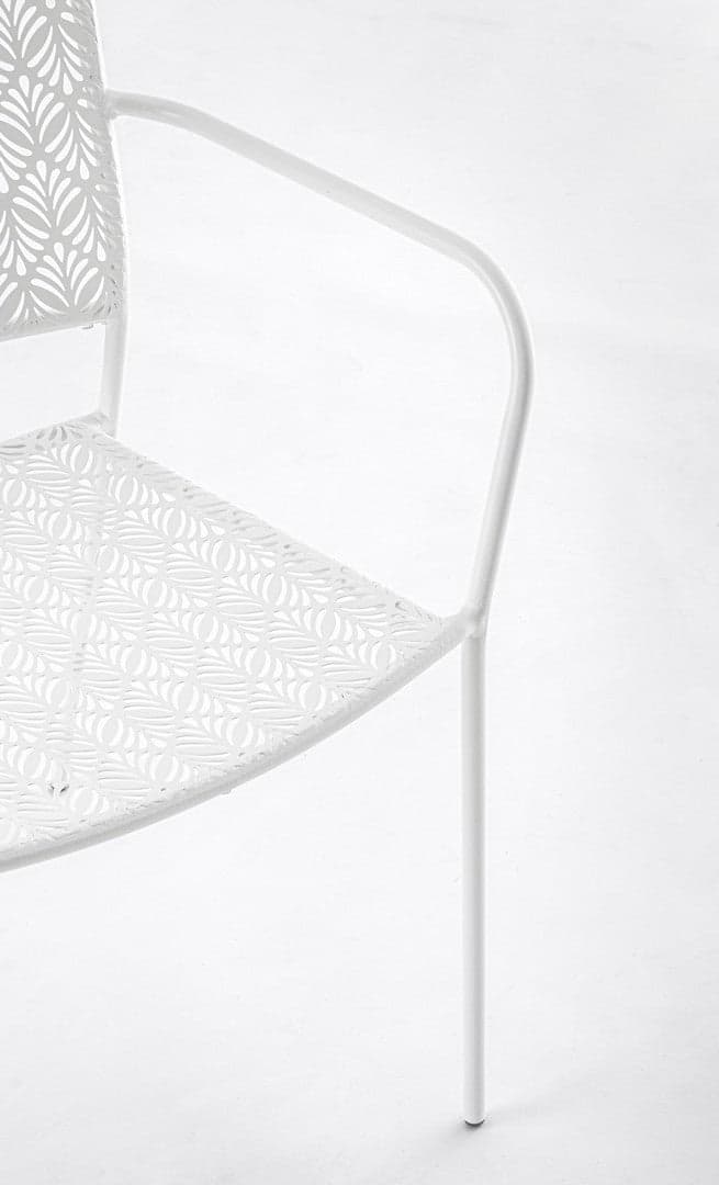 Sedia "Lizette" con braccioli in acciaio trattato per esterno, impilabile, struttura in acciaio in Sedie per tavolo da giardino Decor Space - Altamura, commercioVirtuoso.it