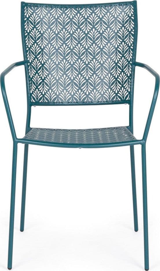Sedia "Lizette" con braccioli in acciaio trattato per esterno, impilabile, struttura in acciaio in Sedie per tavolo da giardino Decor Space - Altamura, commercioVirtuoso.it