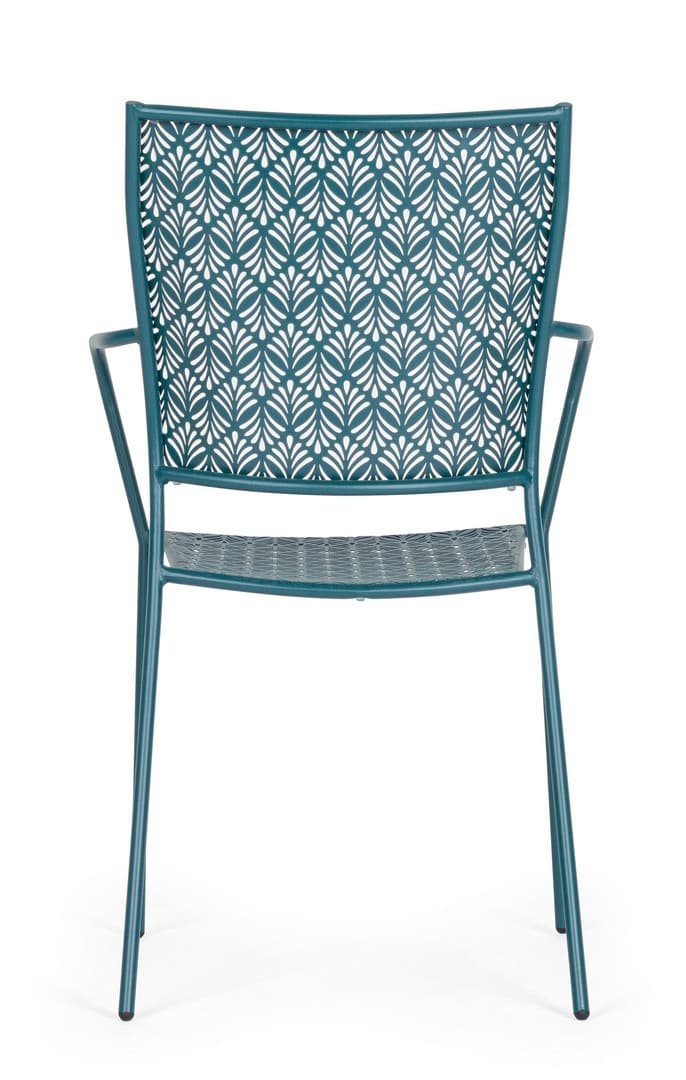 Sedia "Lizette" con braccioli in acciaio trattato per esterno, impilabile, struttura in acciaio in Sedie per tavolo da giardino Decor Space - Altamura, commercioVirtuoso.it