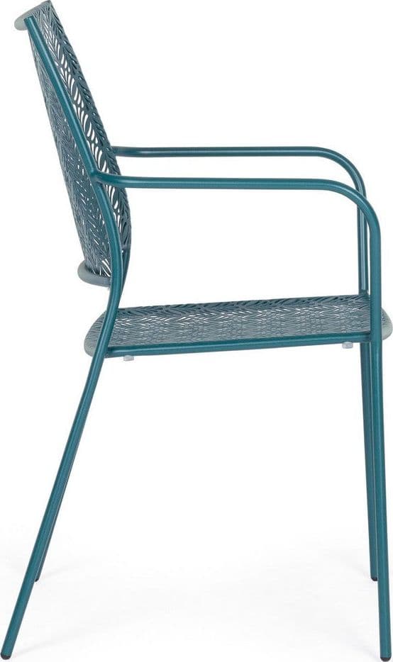 Sedia "Lizette" con braccioli in acciaio trattato per esterno, impilabile, struttura in acciaio in Sedie per tavolo da giardino Decor Space - Altamura, commercioVirtuoso.it