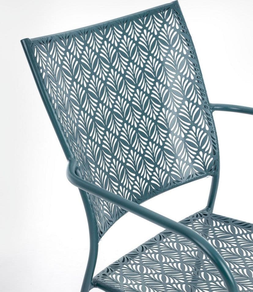 Sedia "Lizette" con braccioli in acciaio trattato per esterno, impilabile, struttura in acciaio in Sedie per tavolo da giardino Decor Space - Altamura, commercioVirtuoso.it