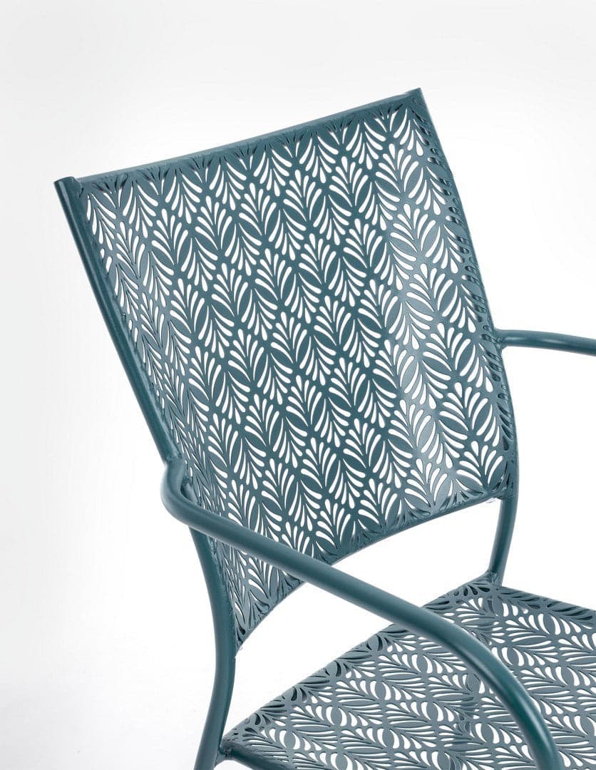 Sedia "Lizette" con braccioli in acciaio trattato per esterno, impilabile, struttura in acciaio in Sedie per tavolo da giardino Decor Space - Altamura, commercioVirtuoso.it