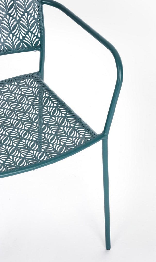Sedia "Lizette" con braccioli in acciaio trattato per esterno, impilabile, struttura in acciaio in Sedie per tavolo da giardino Decor Space - Altamura, commercioVirtuoso.it