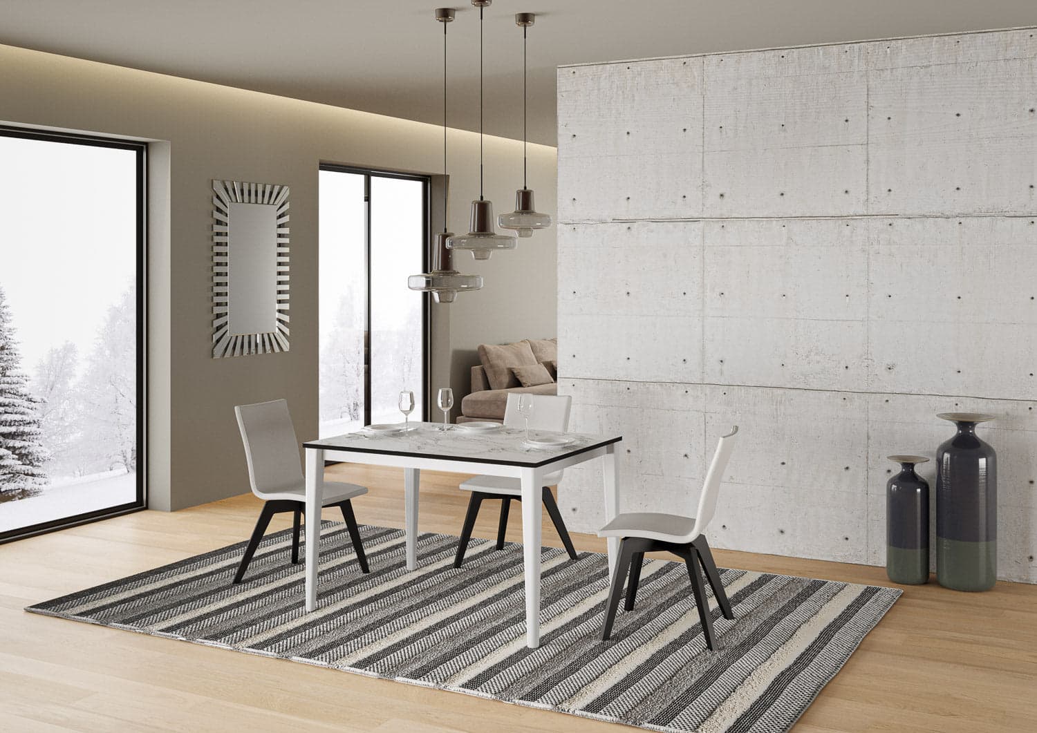 Tavolo "Potenza" allungabile in legno per sala da pranzo in Tavoli da sala da pranzo Decor Space - Altamura, commercioVirtuoso.it