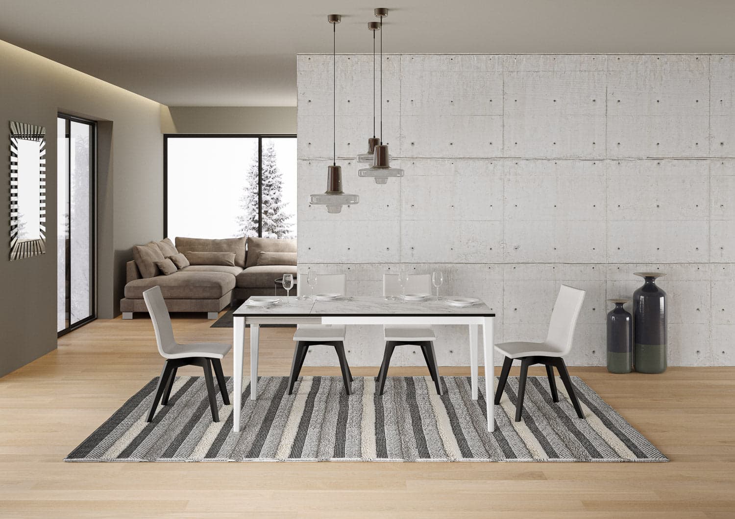 Tavolo "Potenza" allungabile in legno per sala da pranzo in Tavoli da sala da pranzo Decor Space - Altamura, commercioVirtuoso.it
