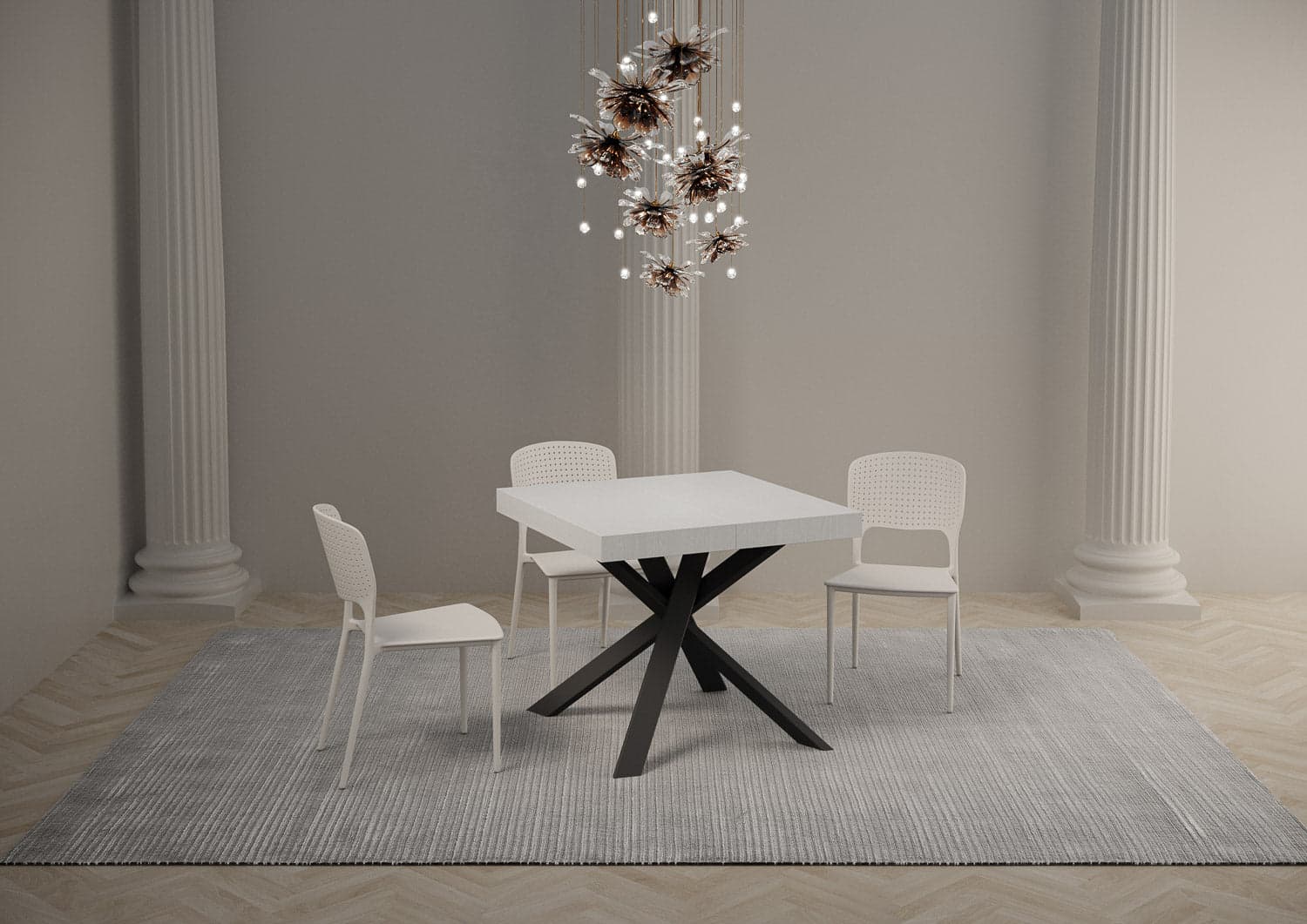Tavolo "Cosenza" allungabile in legno per sala da pranzo in Tavoli da sala da pranzo Decor Space - Altamura, commercioVirtuoso.it