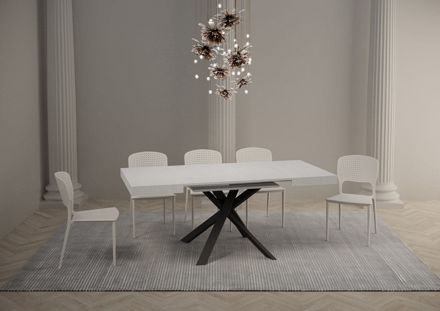 Tavolo "Cosenza" allungabile in legno per sala da pranzo in Tavoli da sala da pranzo Decor Space - Altamura, commercioVirtuoso.it