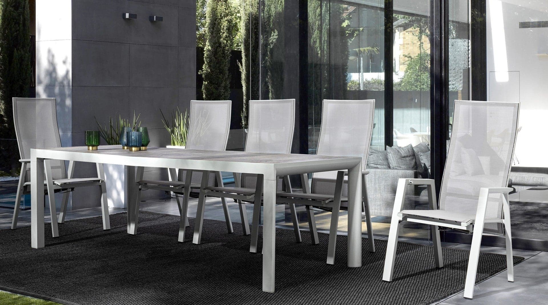 Sedia reclinabile con braccioli "Steven Lunar" struttura in alluminio per esterno Giardino e giardinaggio/Arredamento da giardino e accessori/Sedie/Sedie per tavolo da giardino Decor Space - Altamura, Commerciovirtuoso.it