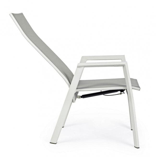 Sedia reclinabile con braccioli "Steven Lunar" struttura in alluminio per esterno Giardino e giardinaggio/Arredamento da giardino e accessori/Sedie/Sedie per tavolo da giardino Decor Space - Altamura, Commerciovirtuoso.it