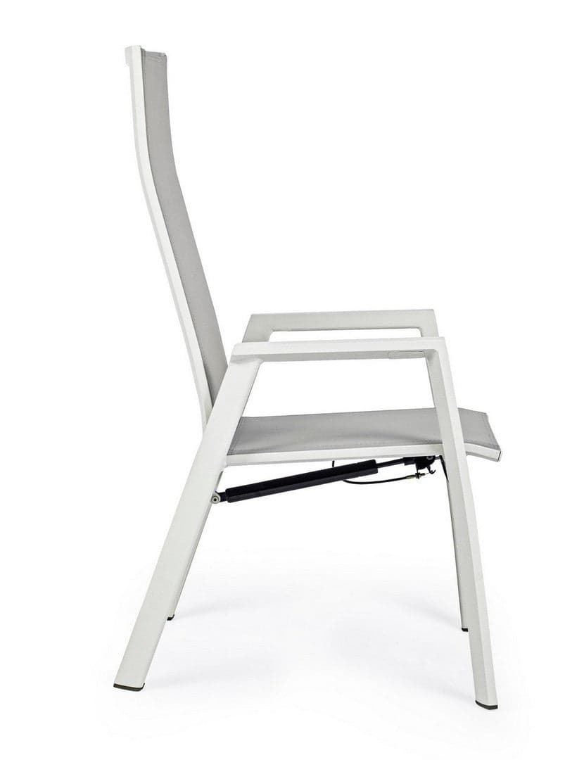 Sedia reclinabile con braccioli "Steven Lunar" struttura in alluminio per esterno Giardino e giardinaggio/Arredamento da giardino e accessori/Sedie/Sedie per tavolo da giardino Decor Space - Altamura, Commerciovirtuoso.it