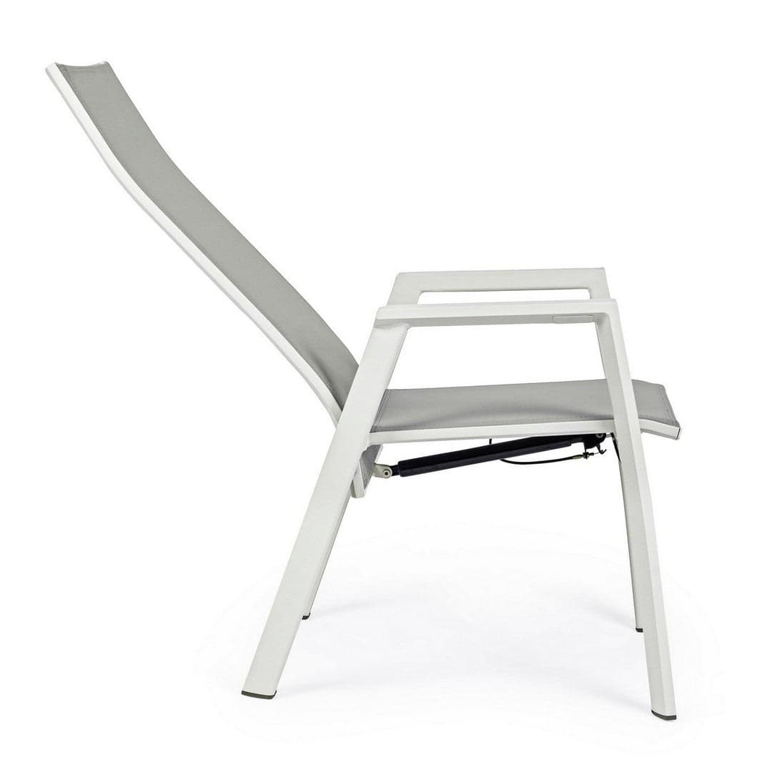 Sedia reclinabile con braccioli "Steven Lunar" struttura in alluminio per esterno Giardino e giardinaggio/Arredamento da giardino e accessori/Sedie/Sedie per tavolo da giardino Decor Space - Altamura, Commerciovirtuoso.it