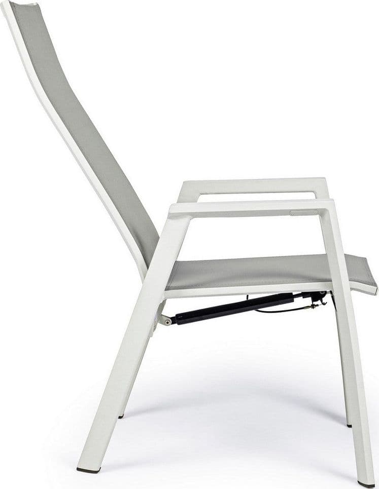 Sedia reclinabile con braccioli "Steven Lunar" struttura in alluminio per esterno Giardino e giardinaggio/Arredamento da giardino e accessori/Sedie/Sedie per tavolo da giardino Decor Space - Altamura, Commerciovirtuoso.it