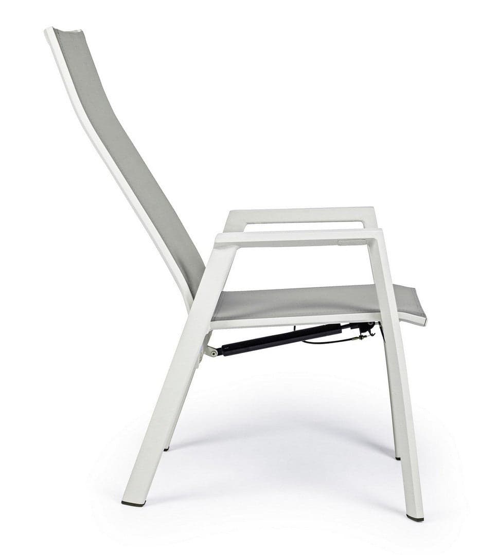 Sedia reclinabile con braccioli "Steven Lunar" struttura in alluminio per esterno Giardino e giardinaggio/Arredamento da giardino e accessori/Sedie/Sedie per tavolo da giardino Decor Space - Altamura, Commerciovirtuoso.it