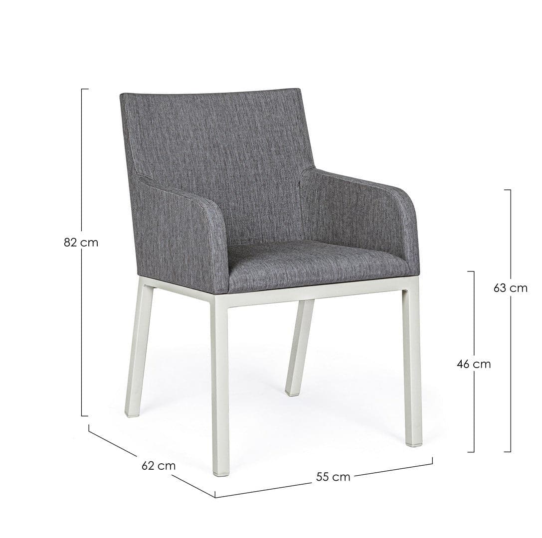 Sedia con braccioli "Owen", struttura in alluminio, cuscini imbottiti comodi in Sedie per tavolo da giardino Decor Space - Altamura, commercioVirtuoso.it