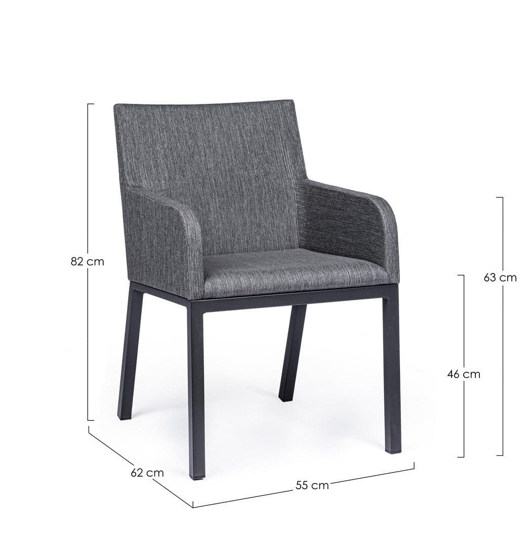 Sedia con braccioli "Owen", struttura in alluminio, cuscini imbottiti comodi in Sedie per tavolo da giardino Decor Space - Altamura, commercioVirtuoso.it