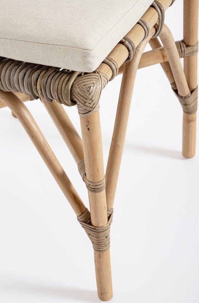 Sedia con cuscino "Tarifa" struttura in rattan, intreccio in kubu per esterno in Sedie per tavolo da giardino Decor Space - Altamura, commercioVirtuoso.it