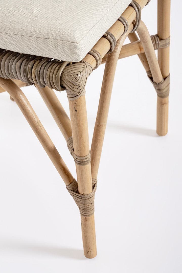 Sedia con cuscino "Tarifa" struttura in rattan, intreccio in kubu per esterno in Sedie per tavolo da giardino Decor Space - Altamura, commercioVirtuoso.it