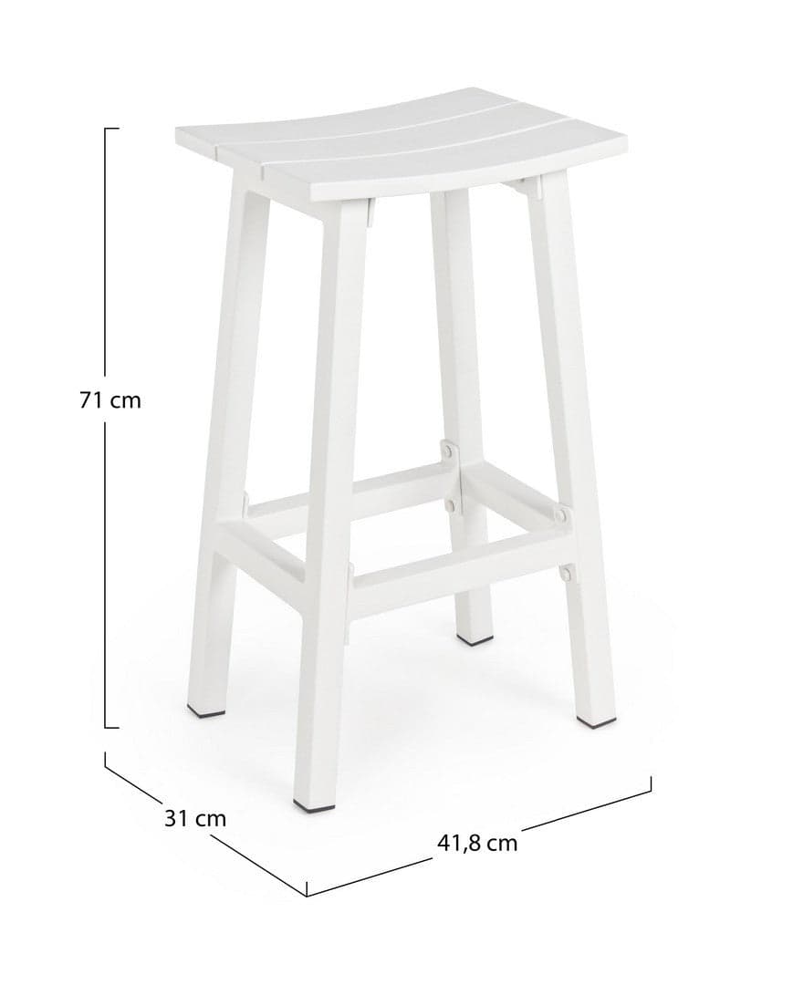 Sgabello da bar "Skipper" con struttura in alluminio, seduta comoda per esterno, da 71 cm in Sgabelli da bar Decor Space - Altamura, commercioVirtuoso.it