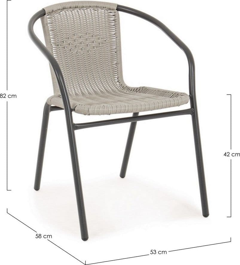 Sedia "Ripley Cloud" con braccioli, struttura in acciaio per esterno, impilabile in Sedie per tavolo da giardino Decor Space - Altamura, commercioVirtuoso.it