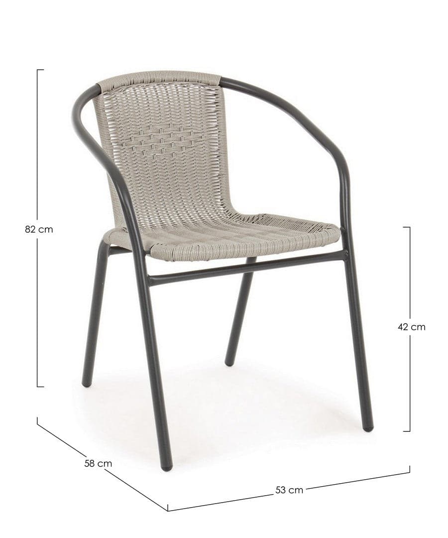 Sedia "Ripley Cloud" con braccioli, struttura in acciaio per esterno, impilabile in Sedie per tavolo da giardino Decor Space - Altamura, commercioVirtuoso.it