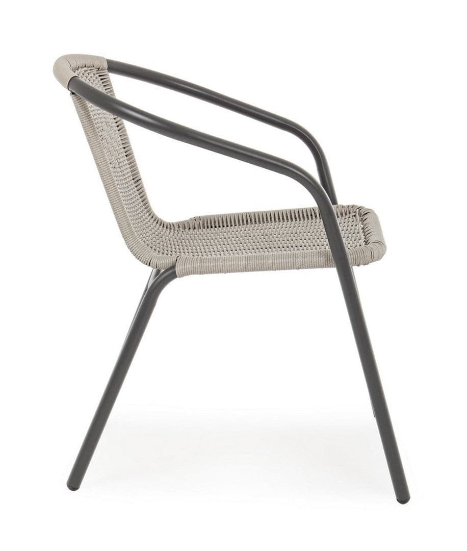 Sedia "Ripley Cloud" con braccioli, struttura in acciaio per esterno, impilabile in Sedie per tavolo da giardino Decor Space - Altamura, commercioVirtuoso.it