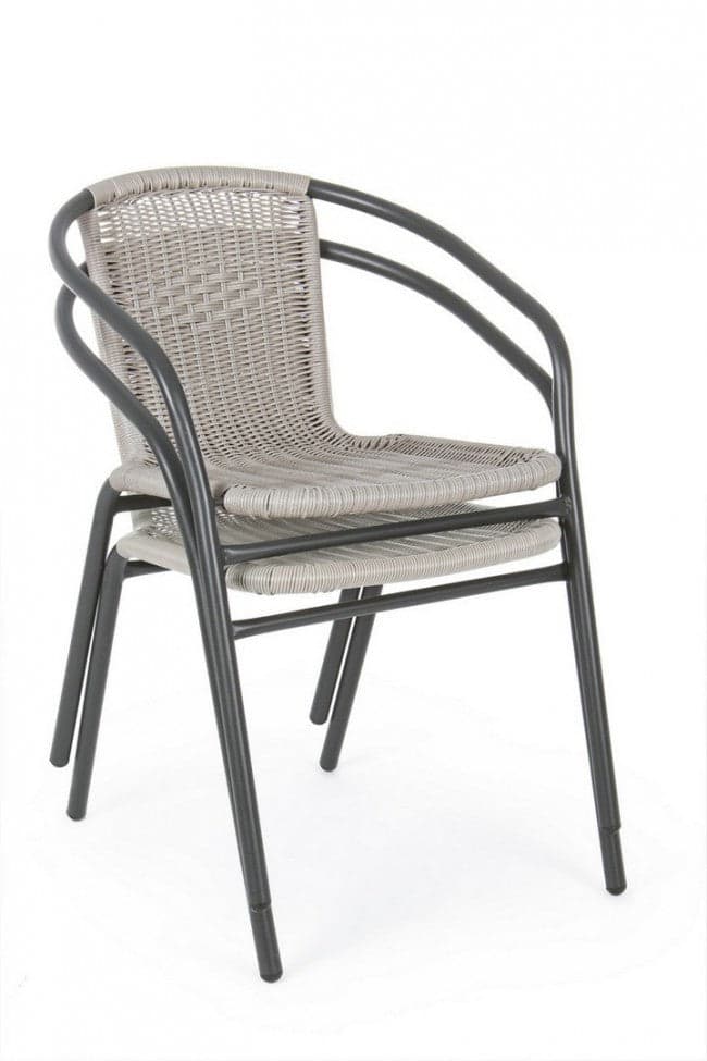 Sedia "Ripley Cloud" con braccioli, struttura in acciaio per esterno, impilabile in Sedie per tavolo da giardino Decor Space - Altamura, commercioVirtuoso.it