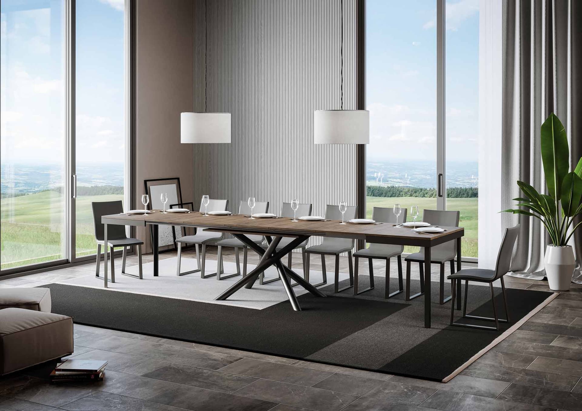 Tavolo "Barletta" allungabile in legno per sala da pranzo in Tavoli da sala da pranzo Decor Space - Altamura, commercioVirtuoso.it