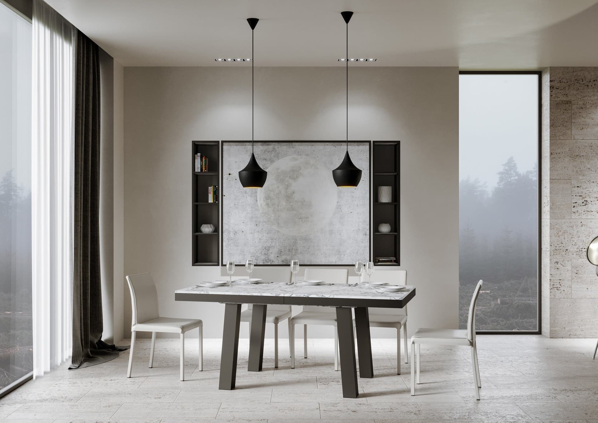 Tavolo "Cesena" allungabile in legno per sala da pranzo in Tavoli da sala da pranzo Decor Space - Altamura, commercioVirtuoso.it