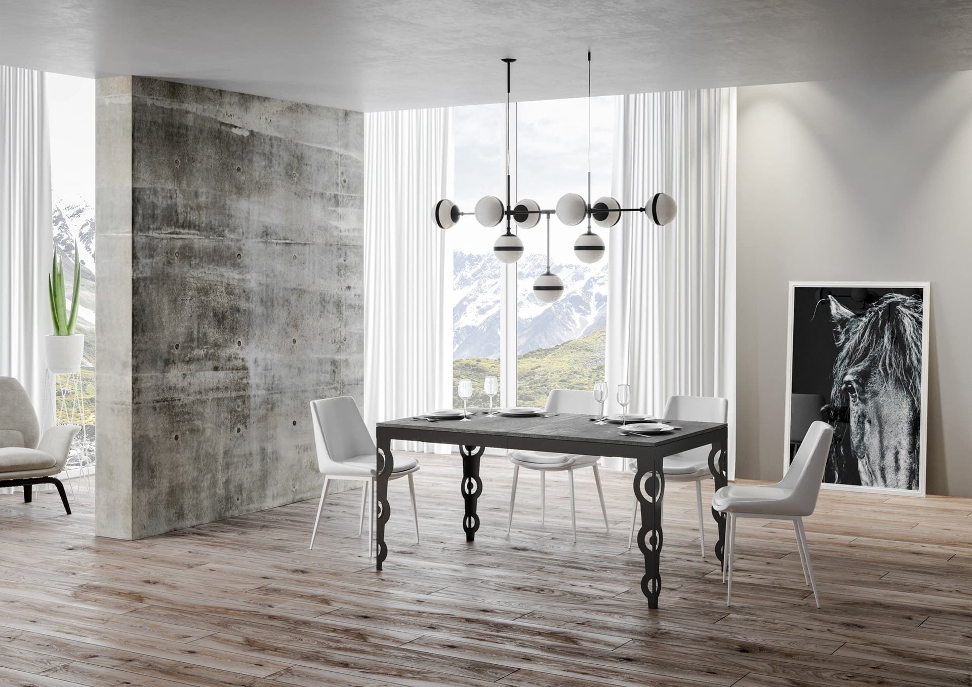 Tavolo "Como" allungabile in legno per sala da pranzo in Tavoli da sala da pranzo Decor Space - Altamura, commercioVirtuoso.it