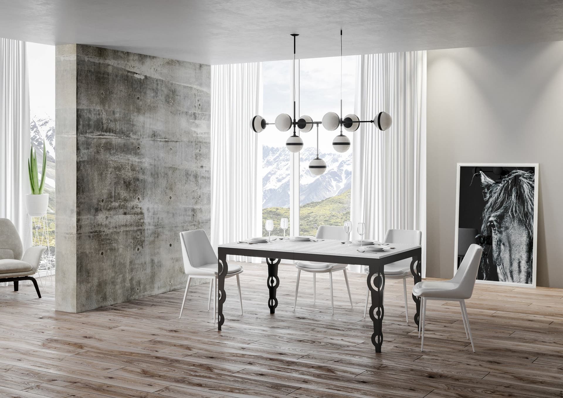 Tavolo "Como" allungabile in legno per sala da pranzo in Tavoli da sala da pranzo Decor Space - Altamura, commercioVirtuoso.it