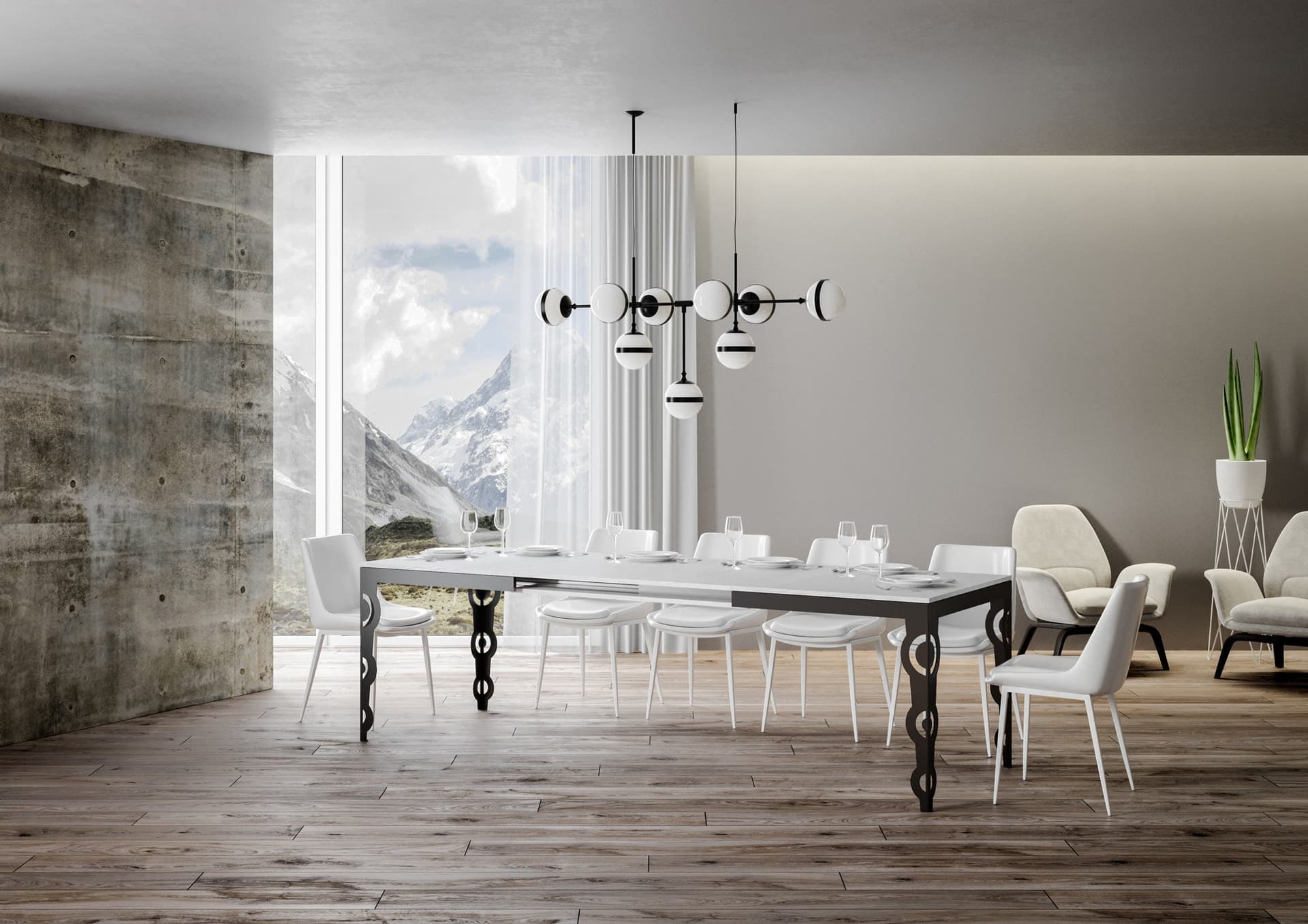 Tavolo "Como" allungabile in legno per sala da pranzo in Tavoli da sala da pranzo Decor Space - Altamura, commercioVirtuoso.it
