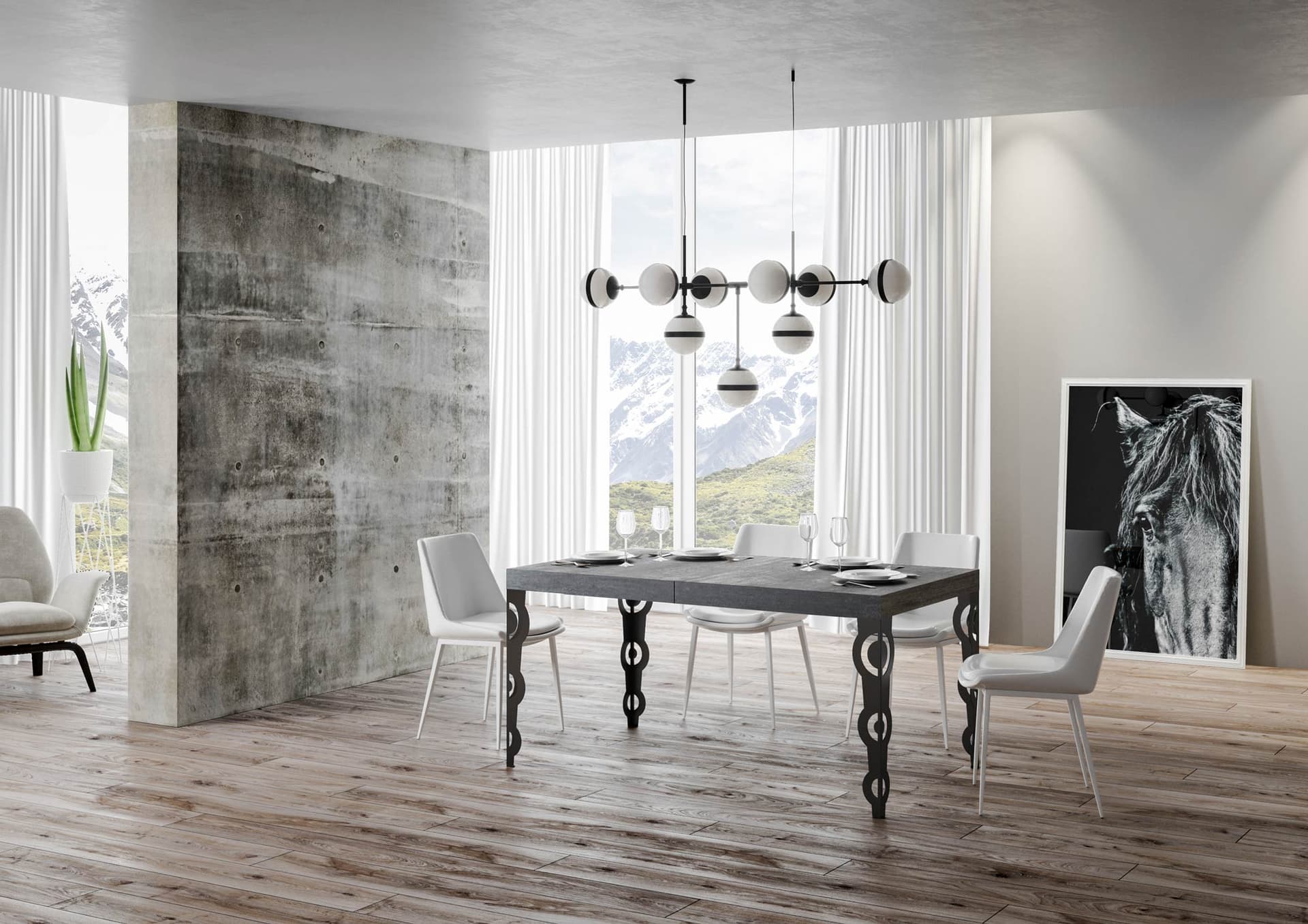 Tavolo "Treviso" allungabile in legno per sala da pranzo in Tavoli da sala da pranzo Decor Space - Altamura, commercioVirtuoso.it