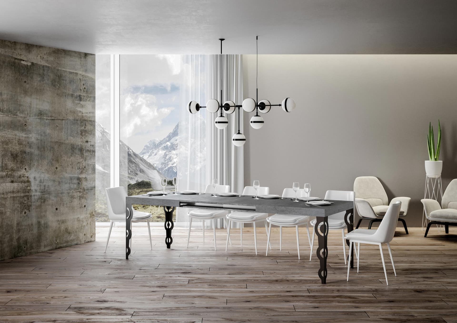 Tavolo "Treviso" allungabile in legno per sala da pranzo in Tavoli da sala da pranzo Decor Space - Altamura, commercioVirtuoso.it